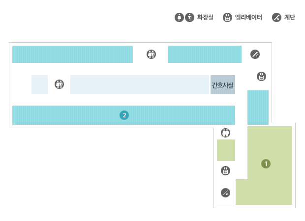 성애병원 신관 5층 단면도 입니다.