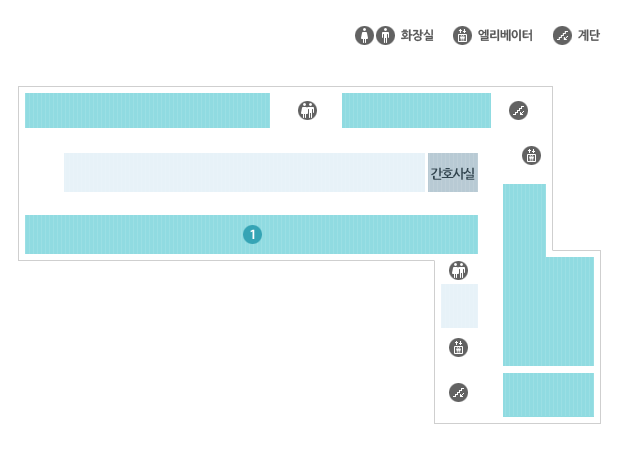 성애병원 신관 6층 단면도 입니다.